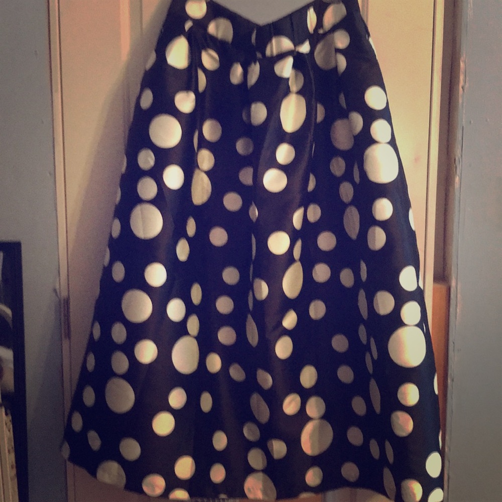 Satin black & white formal skirt